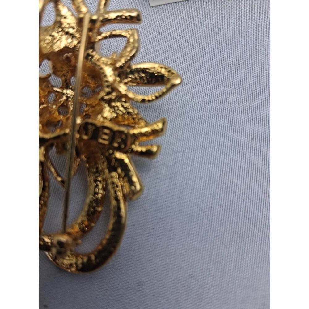 Camrose & Kross JBK Jackie Kennedy Amber Crystal Flower Bouquet Brooch Pin COA - Picture 4 of 13